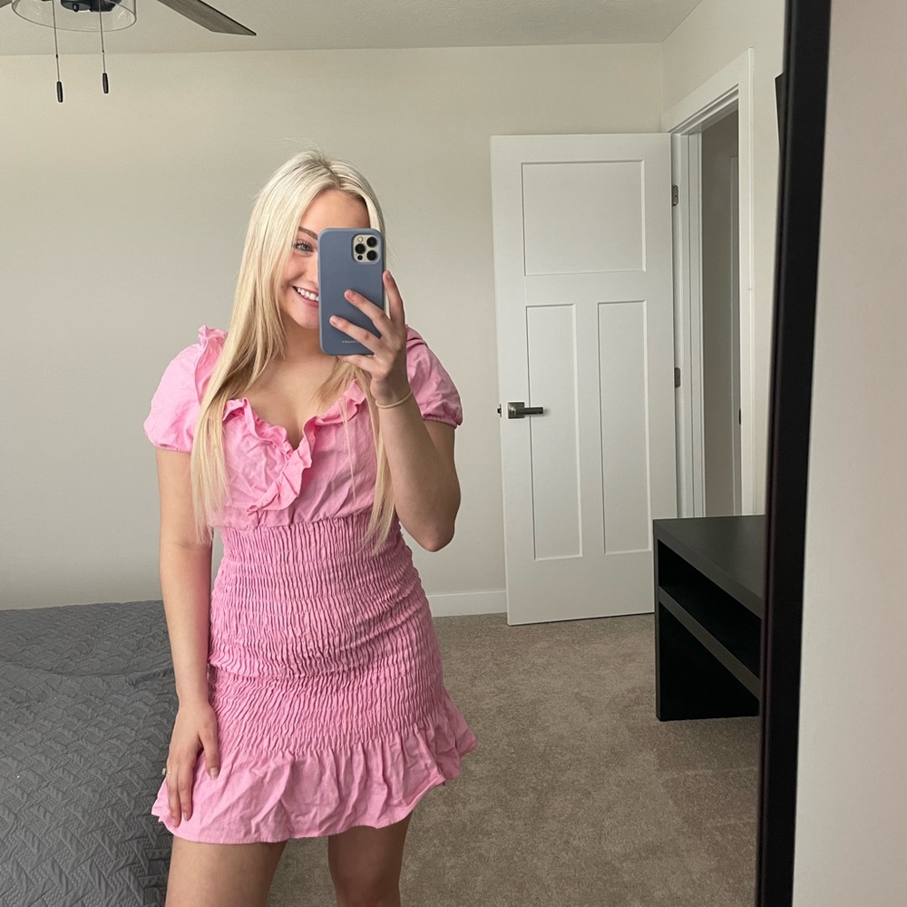 Worn once // pink mini dress